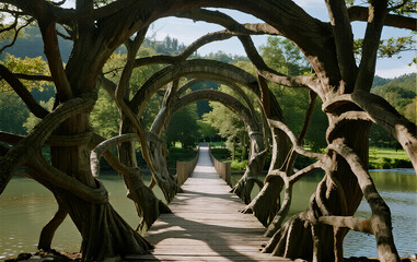 stone bridge in the park