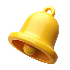 Fototapeta premium 3d yellow bell isolated on transparent background