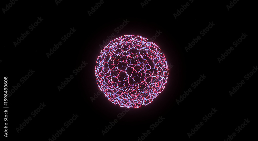 Aufkleber luminous sphere of cosmic energy: an abstract image of a spherical form comprised of interwoven line