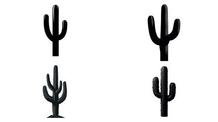 Cactus desert plant saguaro cacti succulent nature arizona southwest botanical arid landscape vector art silhouette