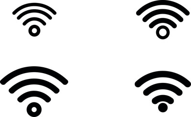 Wireless network wifi connection signal internet hotspot technology communication vector icon design silhouette