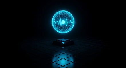Cybernetic Orb: A mesmerizing, luminous sphere pulsates with energy, emitting a vibrant, digital heartbeat. It symbolizes the fusion of advanced technology and futuristic potential.