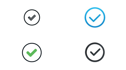 Check mark vector icons set design elements for ui design and user interface design and confirmation symbol silhouette