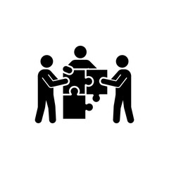 Black Filled Collaboration Icon With Multiple People