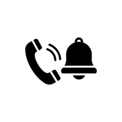 Fototapeta premium Black Filled Ringing Phone Icon With Ring Symbols