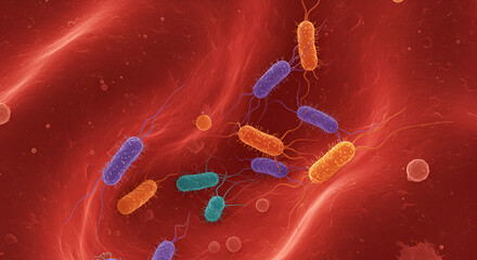 Scanning electron microscopy of bacteria in bloodstream