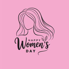 Happy Women's Day greeting card calligraphy,  template with hand lettering text design. WomensDay2025