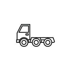 Outline drawing of a heavy duty truck chassis isolated on white background