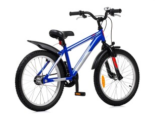 Naklejka premium Blue kids bicycle, side view