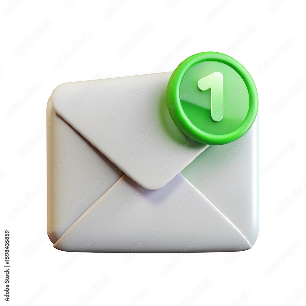 Poster 3d new email notification icon isolated on transparent background