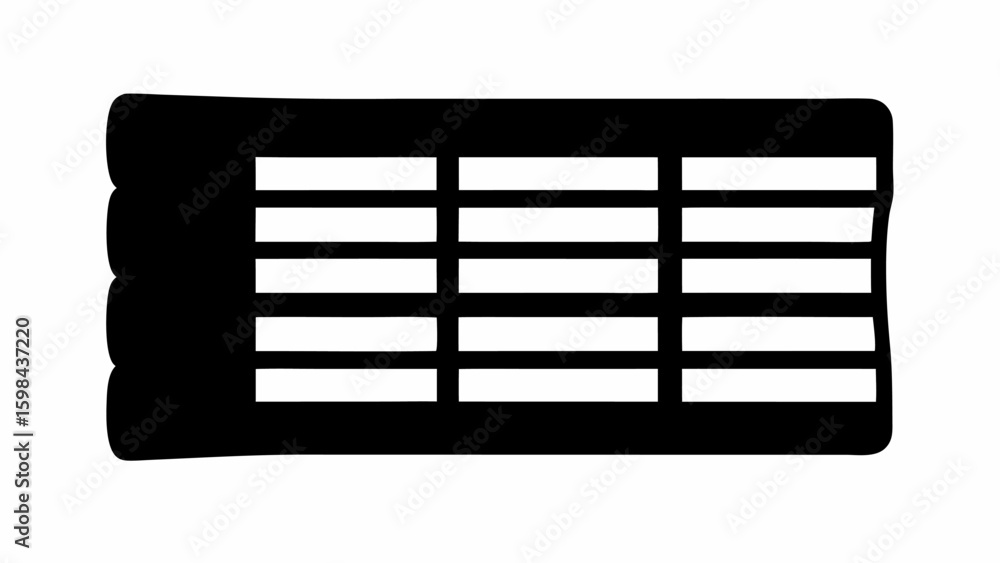 Poster illustration of a spreadsheet with rows and columns