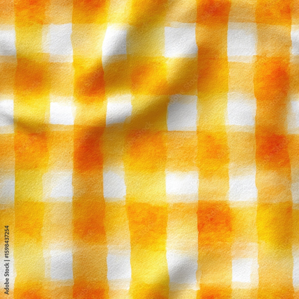 Poster the soft light yellow gingham pattern creates a cheerful atmosphere against a white backdrop, ideal 