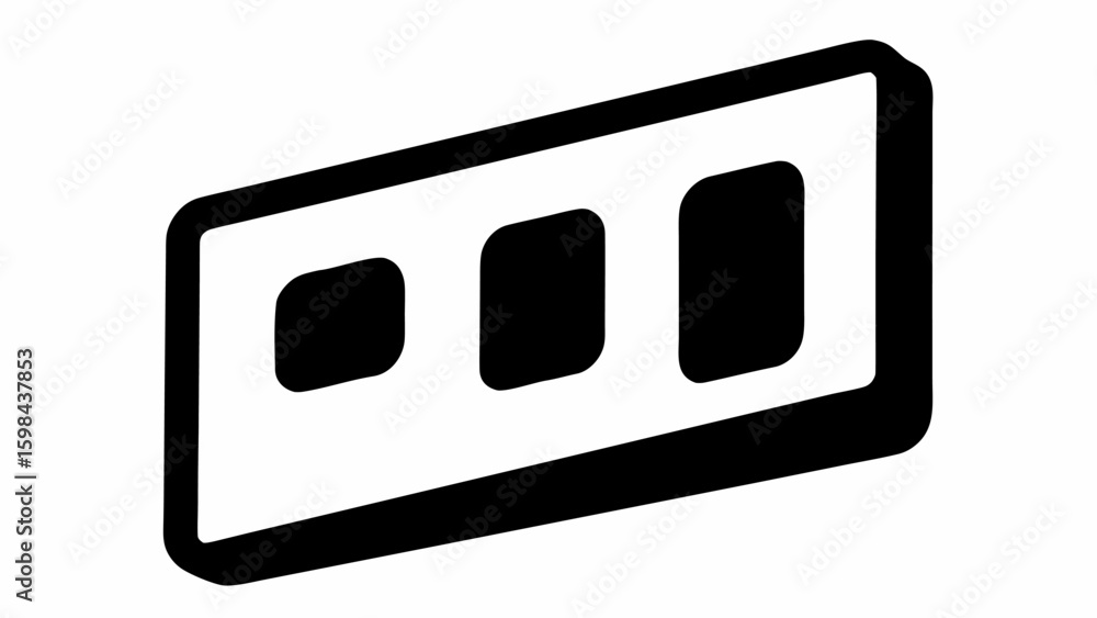 Aufkleber isometric view of a white bar graph with three bars