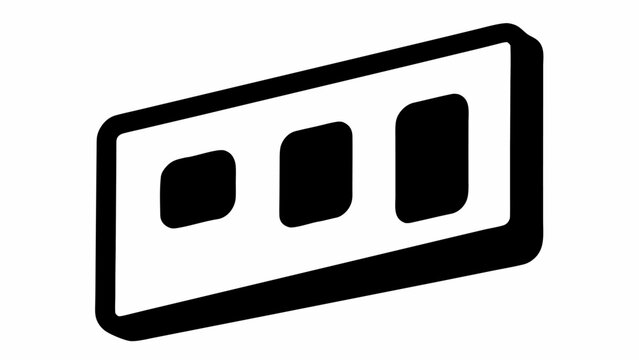 Isometric view of a white bar graph with three bars