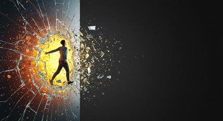 Breaking through barrier into the light