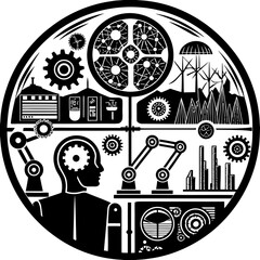 AI Powered Tools Vector Technology Icons