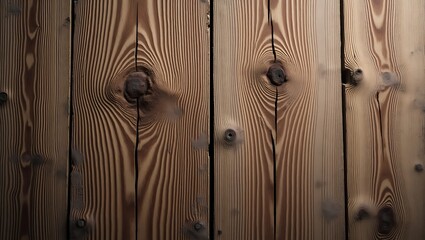 A close up of a wooden fence with knots and grain patterns showing natural wood texture and color tones