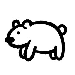 polar bear png outline cute cartoon childs drawing freehand and design clipart and kwaii doodle element
