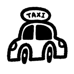 taxi car png outline cute cartoon childs drawing freehand and design clipart and kwaii doodle element