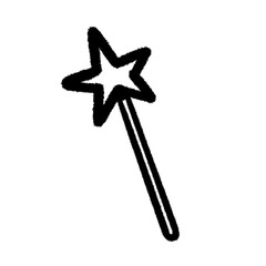star magic wand png outline cute cartoon childs drawing freehand and design clipart and kwaii doodle element