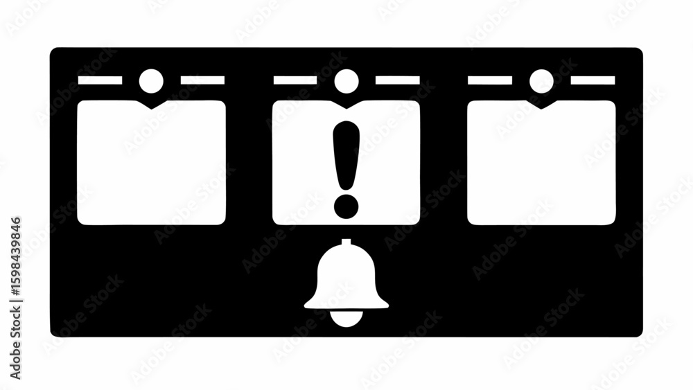 Aufkleber dashboard interface with notification and bell icon