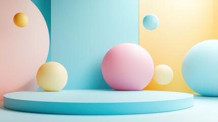 Pastel Geometric Display