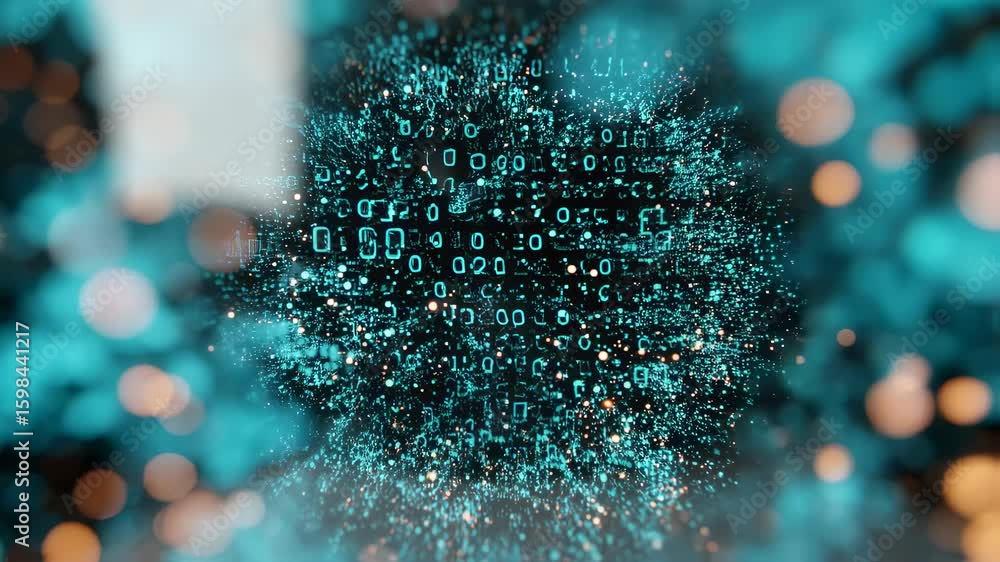 Aufkleber digital shield with data stream. concept of cybersecurity, data protection, and internet security. a