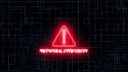 Digital Network Map Interface Showing Security Alert for Intrusion Detection.Futuristic digital network map interface displaying a security alert for intrusion detection - Powered by Adobe