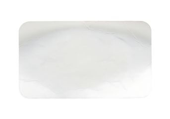 Blank white rectangular sticker with rounded corners and wrinkles. Isolated on transparent background, png