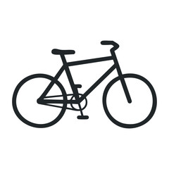 Minimalist black bicycle icon for urban commuting and cycling enthusiasts. Vector illustration