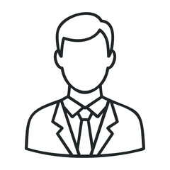 Obraz premium Business icon: outline of man in suit and tie. Vector illustration