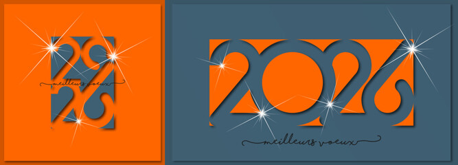 Bonne année - meilleurs vœux 2026 - vecteur pour affiche bannière salutation et célébration du nouvel an 2026.