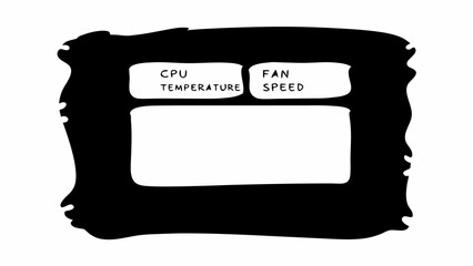 Illustration of a cpu temperature and fan speed monitor