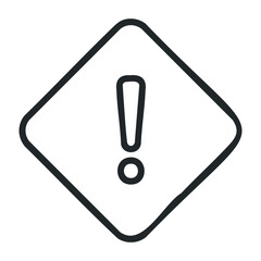 Exclamation mark warning sign on white background. Vector illustration