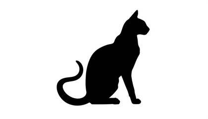 Silhouette of a seated cat (4)