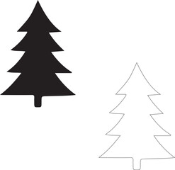 set of christmas trees