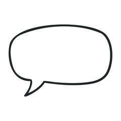Naklejka premium Blank speech bubble with black outline for text. Vector illustration