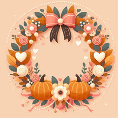 Fototapeta premium Thanksgiving pumpkin frame 