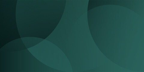 A dark green background with smooth, overlapping circles. The background is green with a gradient texture, creating a modern, abstract style. Minimal abstract circles vector gradient background eps10