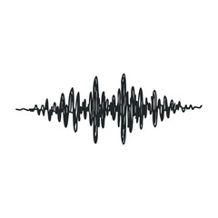 Naklejka premium Black sound waveform pattern on white background for audio and music design. Vector illustration