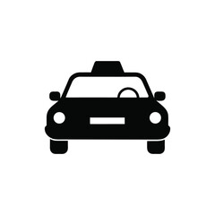 Black taxi car icon isolated on white background