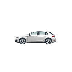 Diagonal Front View Car Vector Icon