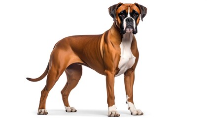 Boxer dog, standing, full body