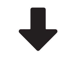 caret-down icon vector image in silhouette on white background