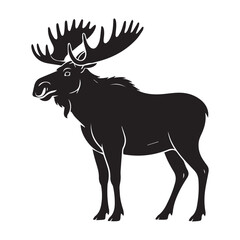 Fototapeta premium Majestic bull moose silhouette with large antlers