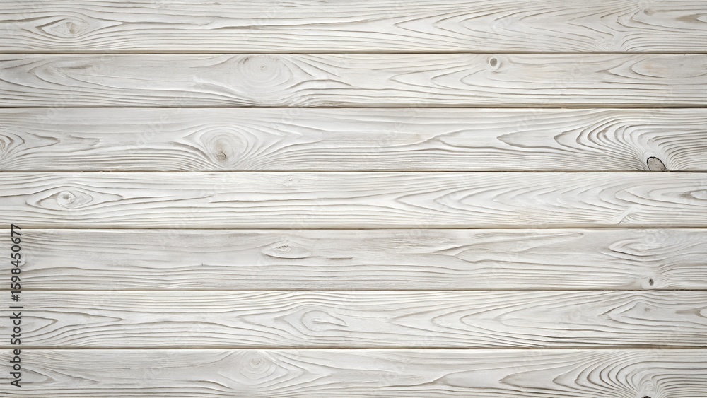 Fototapete A closeup view of weathered whitewashed wooden planks shows a natural grain pattern with subtle texture and