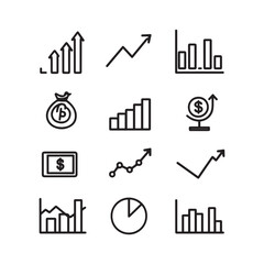 E-commerce Icon Set – Minimal Black and White Line Icons for Online Shopping and Payment
