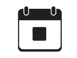 vector icon of a calendar with bold date square in center in silhouette