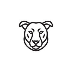 Minimal Dog Icon – Black and White Line Art Pet Illustration