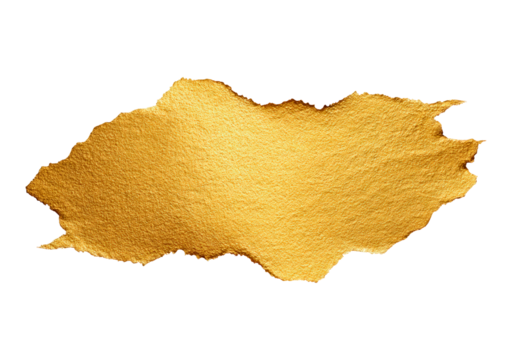 Abstract gold foil texture on transparent background, PNG